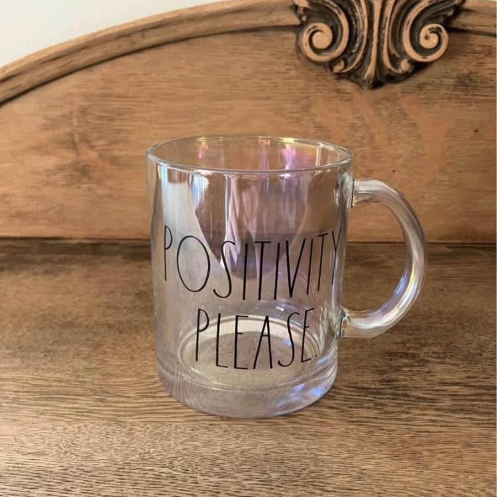 Rae Dunn Positivity Please
Glass Mug